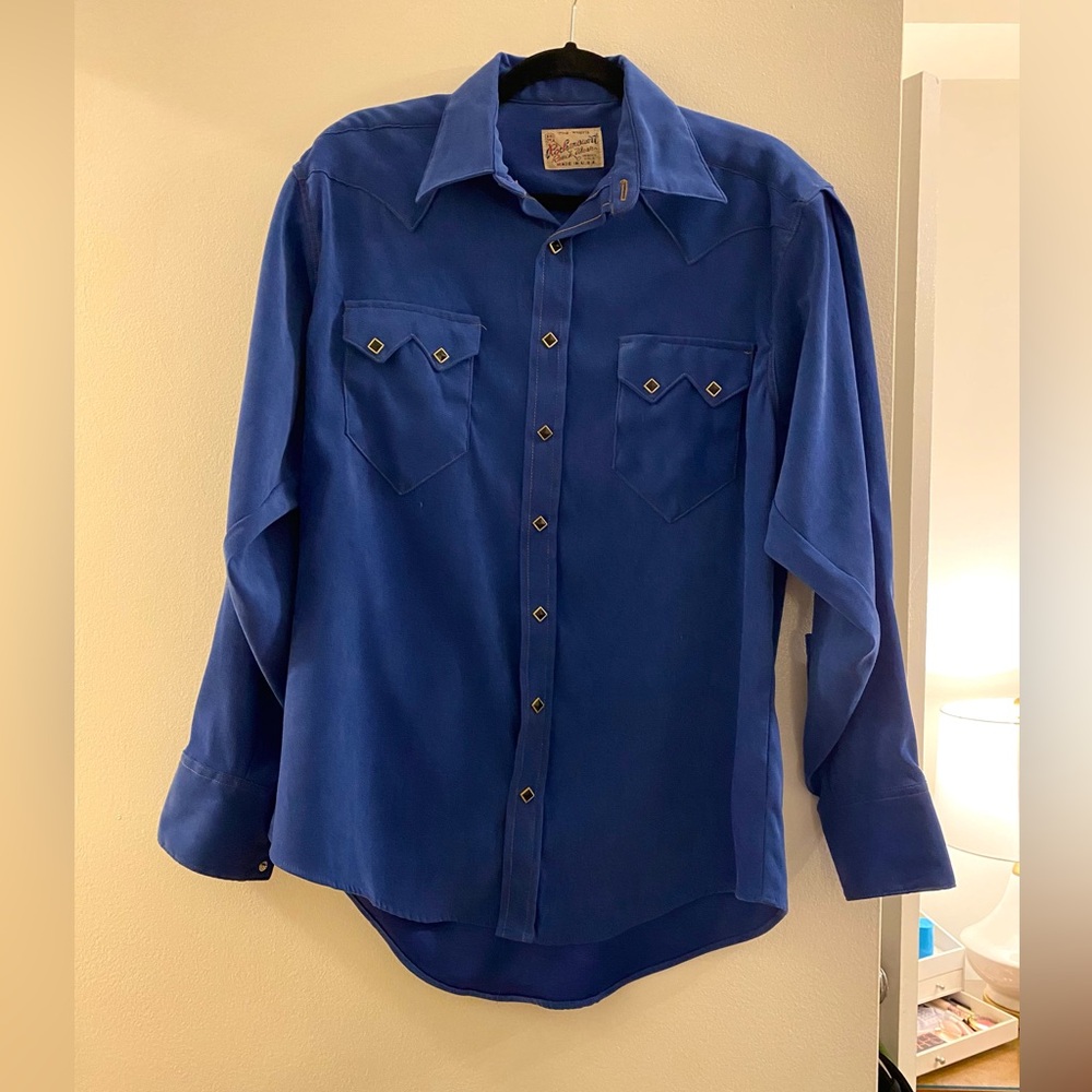 Elegant Royal Blue Women's Button-Down Shirt